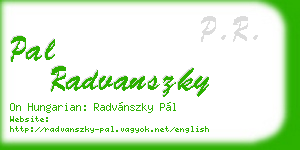 pal radvanszky business card
