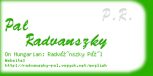 pal radvanszky business card